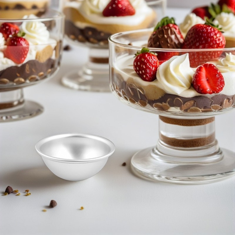 10Pcs Dome Cake Mold Aluminum Nonstick Half Sphere Pan for Mousse Jelly Desserts gallery
