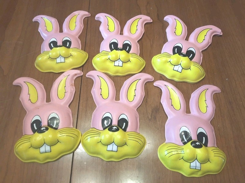 30+ Vintage 3D Bunny Rabbit Head Face Cake Cupcake Toppers Bakery, See Descript