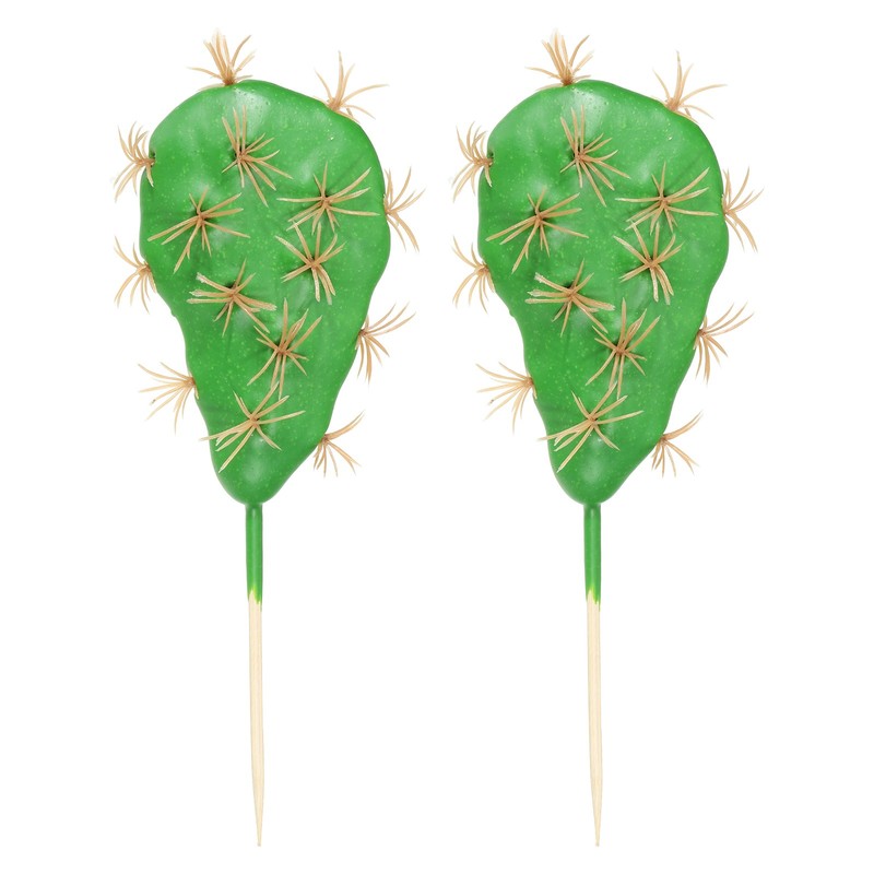 2Pcs 7″x3″ Faux Cactus Artificial Succulents Plants Unpotted Cactus Decor