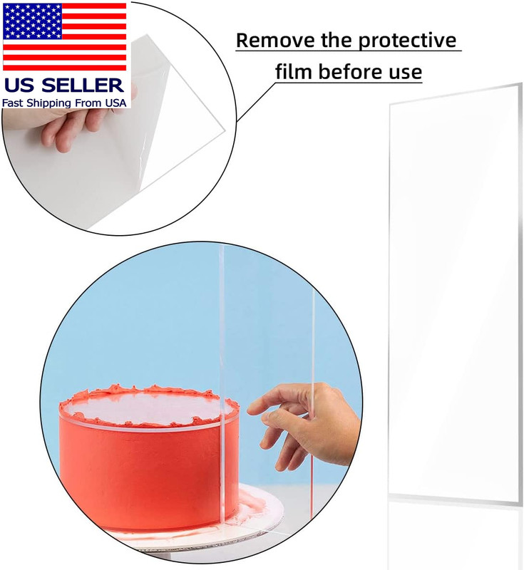 4 Pieces Large Clear Acrylic Cake Scraper Set Cakes Smoother Scraper Cake Stripe gallery