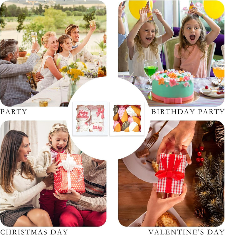 20pcs Cookie Boxes with Window 6x6x3 Inch Bakery Boxes Treat Box Chocolate Straw gallery