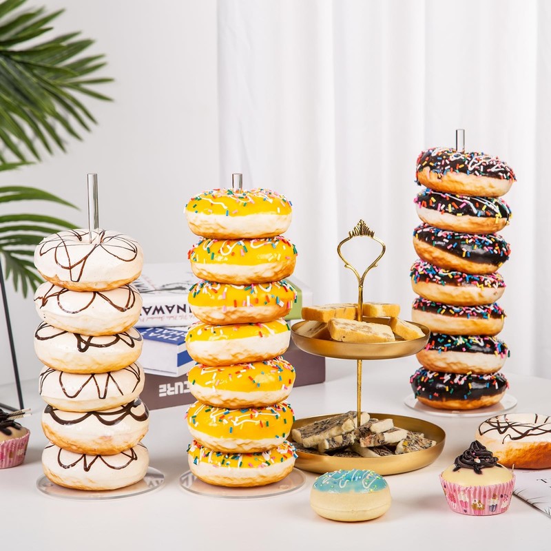 4PCS Acrylic Donut Display Stand Tower Dessert Table Holder for Donuts, Bage... gallery