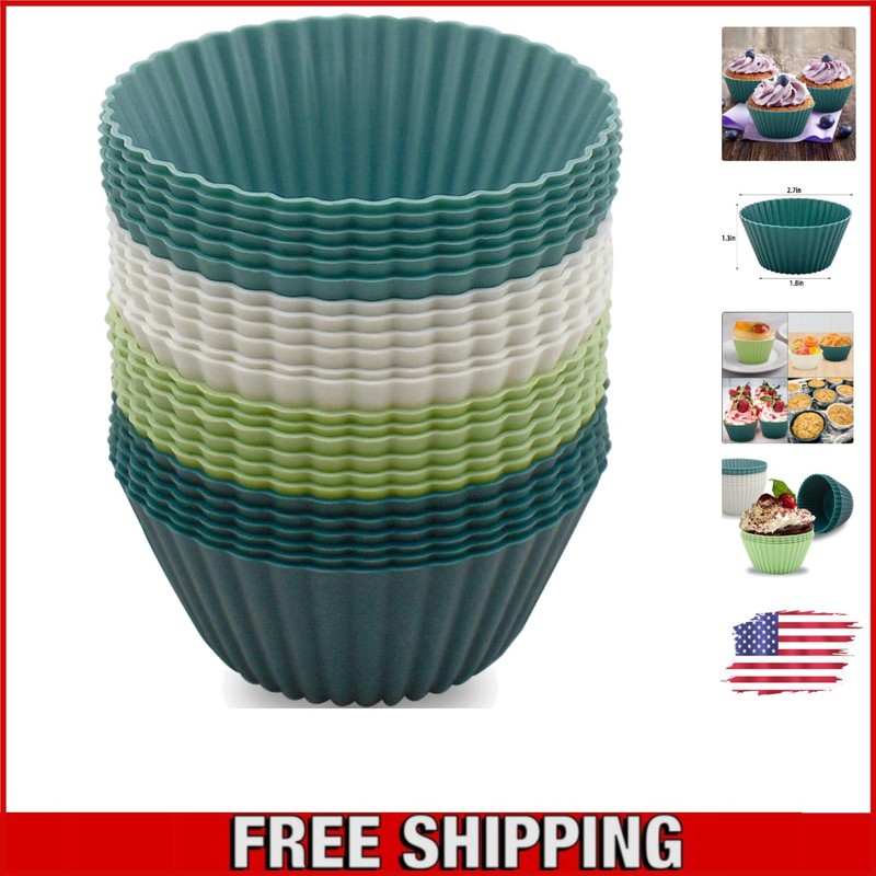 Eco-Friendly Silicone Muffin Liners – Reusable, Non-Stick Baking Cups (24 Pack)