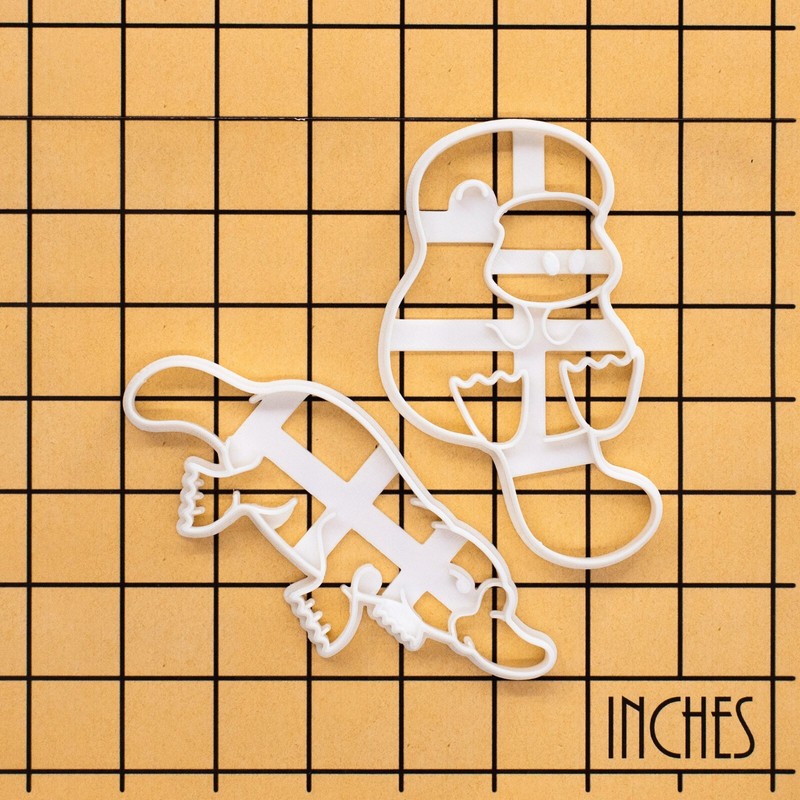 Set of 2 Platypus Cookie Cutters - Australia wildlife animal baby shower zoo vet gallery