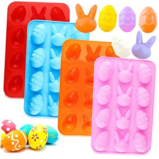 Easter Egg Silicone Bunny Silicon Molds for Chocolate 4 Packs Egg Shaped Mold gallery