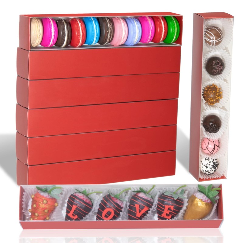 20 Pack 12×2.25×2 Inches Chocolate Covered Strawberries Boxes with Sleeves Wi…