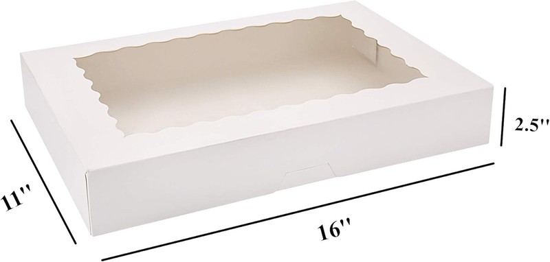 20-Pack 16" x 11" x 2.5" Bakery Boxes with Window Hold 12 Donuts, Auto-Popup ... gallery