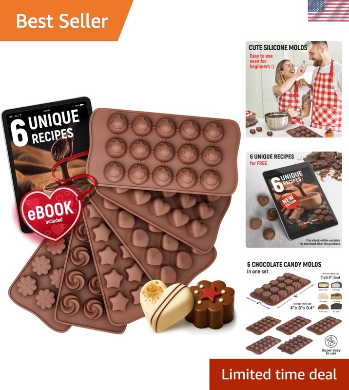 Versatile Silicone Candy Molds Set of 6 – Perfect for Chocolates & Jellies