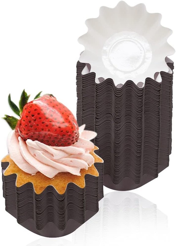 100 Pcs Brown Greaseproof Baking Cups, Cupcake & Muffin Liners for Holiday Party gallery