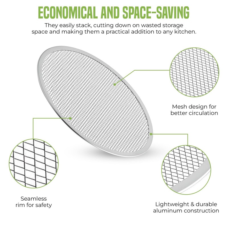 14-Inch Aluminum Pizza Screen | Commercial Grade Pizza Tray Screen for Home C... gallery