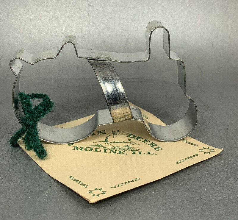 John Deere Tractor Shaped Cookie Cutter Moline IL Sugar Cookie Recipe Vtg 90's gallery