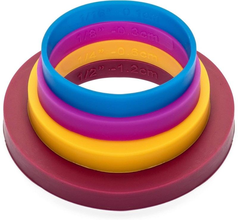 Rolling Pin Guide Ring Spacer Bands 8 Piece Set Multicolored Flexible Silicon... gallery