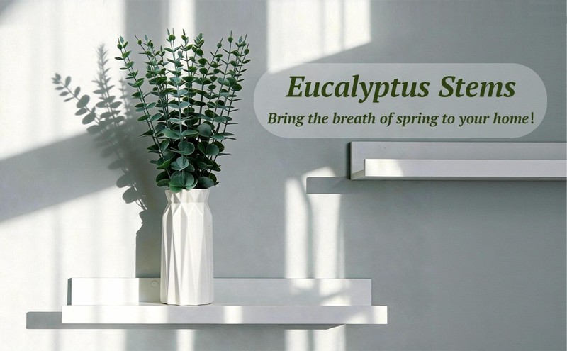 40pcs Eucalyptus Stems Artificial Eucalyptus Leaves Stems,Fake Eucalyptus gallery