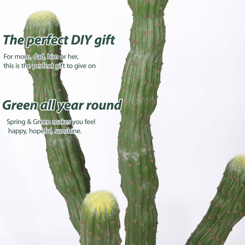 Yinleus 43Inch Artificial Cactus Faux Cacti Fake Cactus Saguaro Potted Plants gallery
