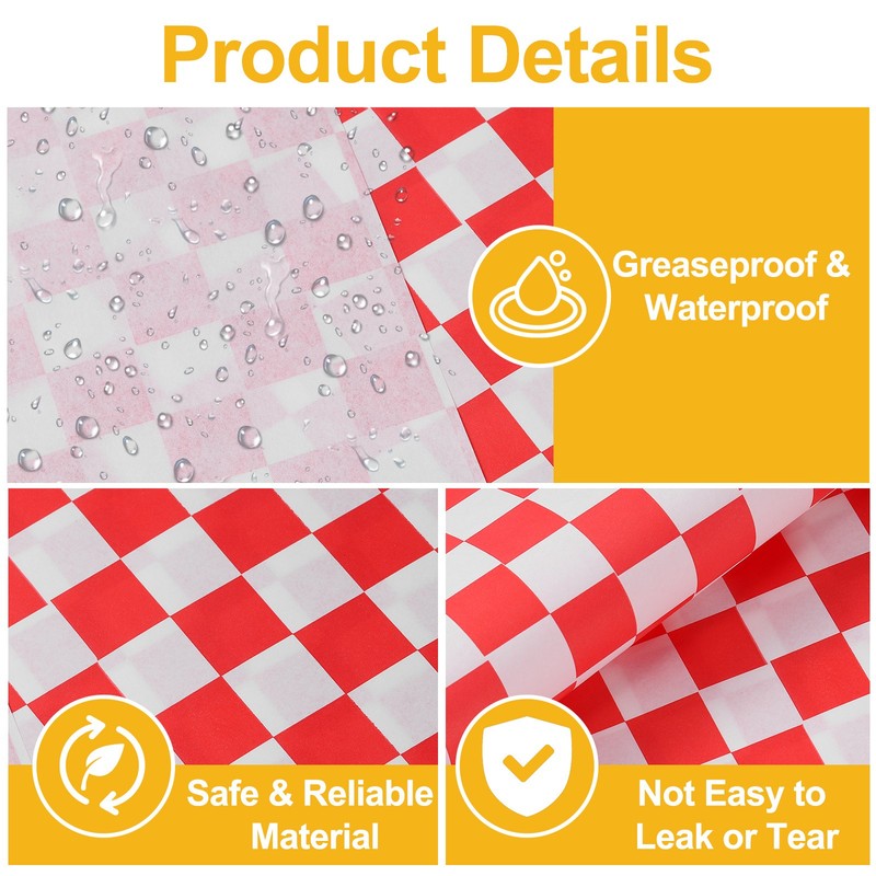 200 Sheets Food Wax Paper 18x18cm Red for Food Wrapping gallery