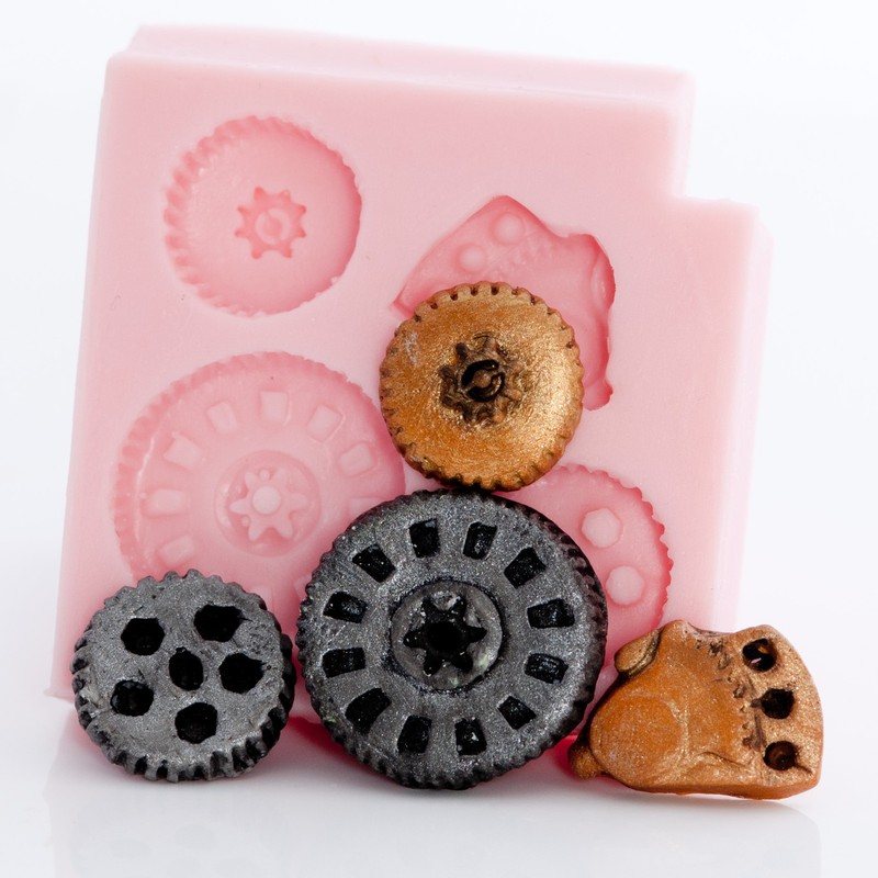 Silicone Steampunk Gear Cog Mold Set 6 Moulds Create 17 Gears Food Safe (241) gallery
