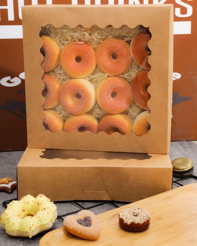 10x10x2.5 Inch Brown Pie Boxes with Window 12Packs Cookie Donut Bakery Box Au... gallery