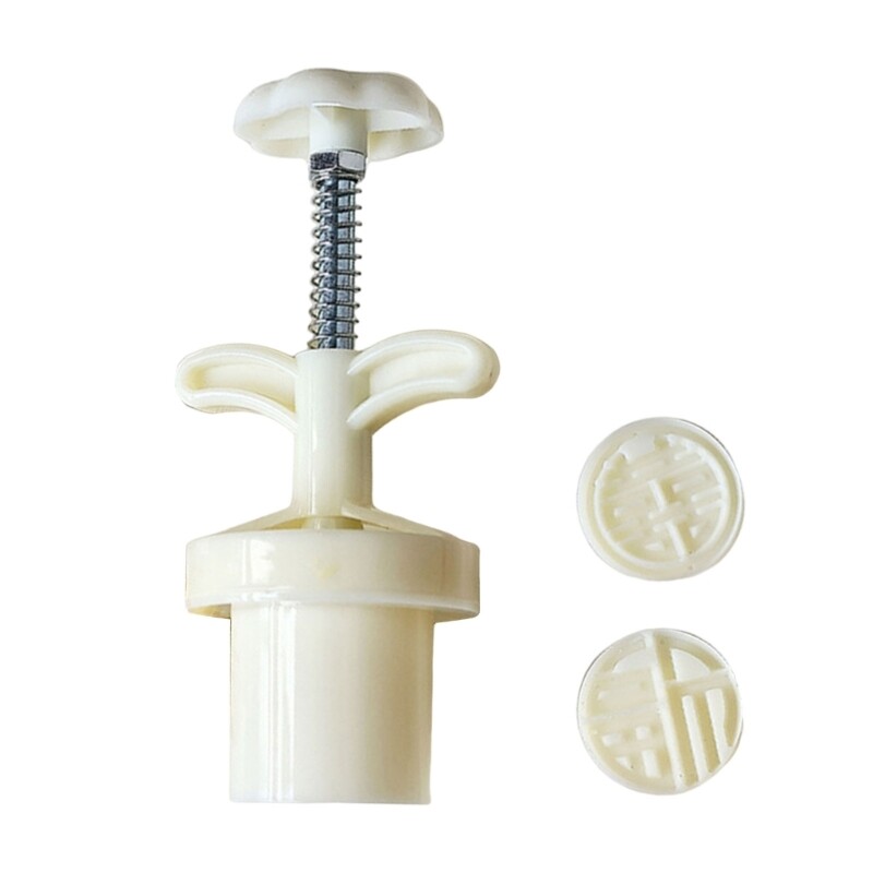 Cookie Stamps New Years Round Mooncake Molds Hand-Pressure Mooncake Maker