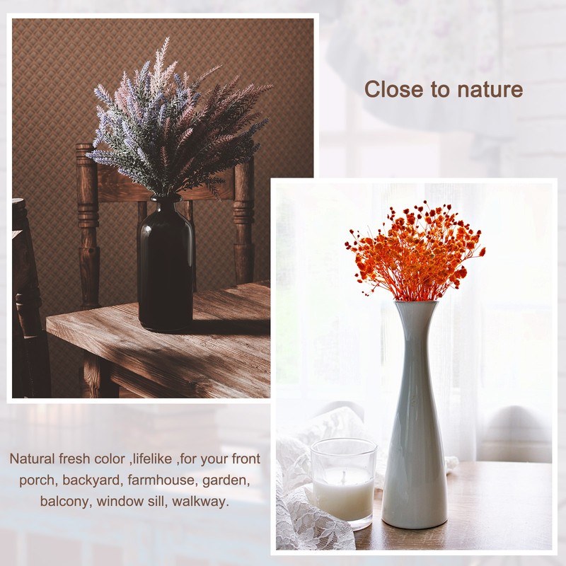 8 Bundles Artificial Lavender Flowers Plastic for Indoor/Outdoor Home Red gallery