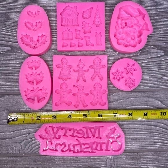 Diy Silicone Mold Christmas Tree Santa Fondant Molds , resin mold diy craft mold gallery