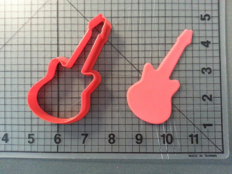 Electric Guitar Cookie Cutter Silhouette