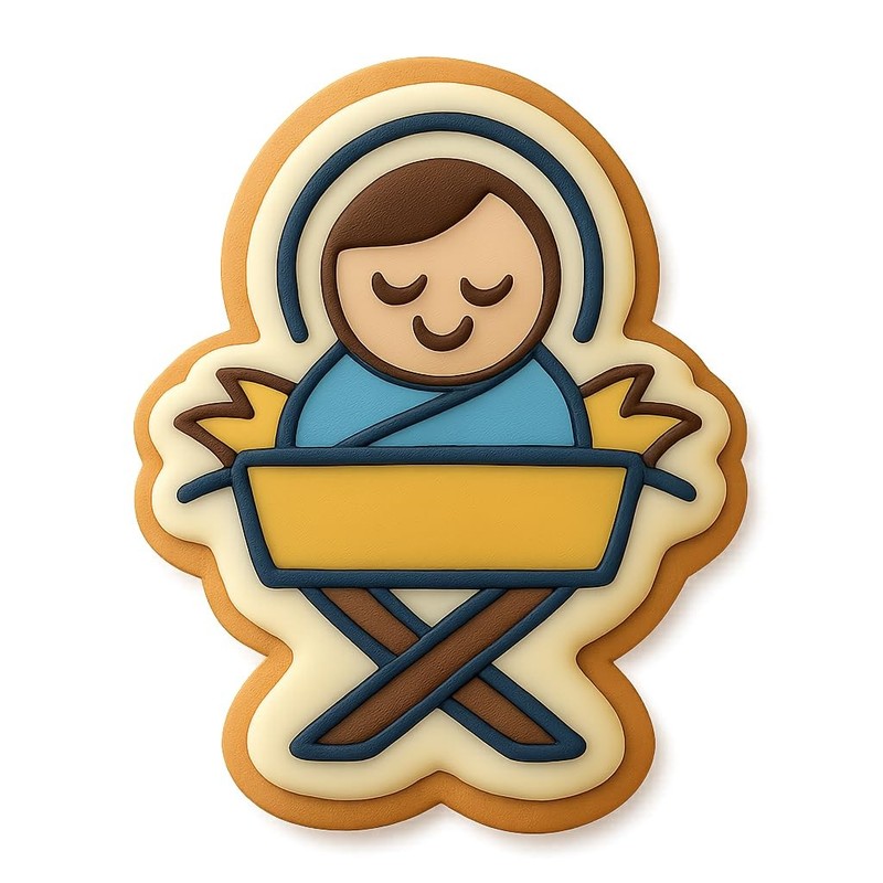 Manger Jesus Cookie Cutter & Stamp - 3.2x4 gallery