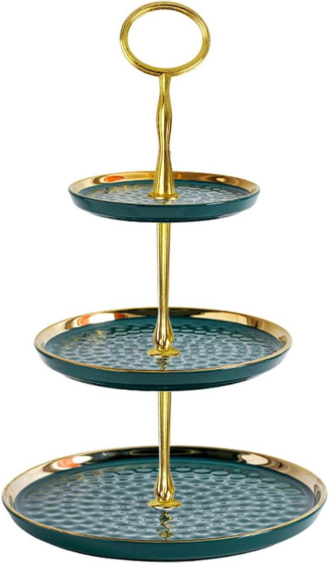 4 Sets 15’’ 3-Tier Cake Tray Stand Handle, Multi-Tier Metal Dessert Fruit Center gallery