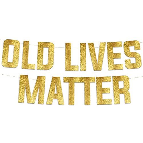 Funny Birthday Gold Glitter Banner – Birthday and Retirement Party Supplies gallery