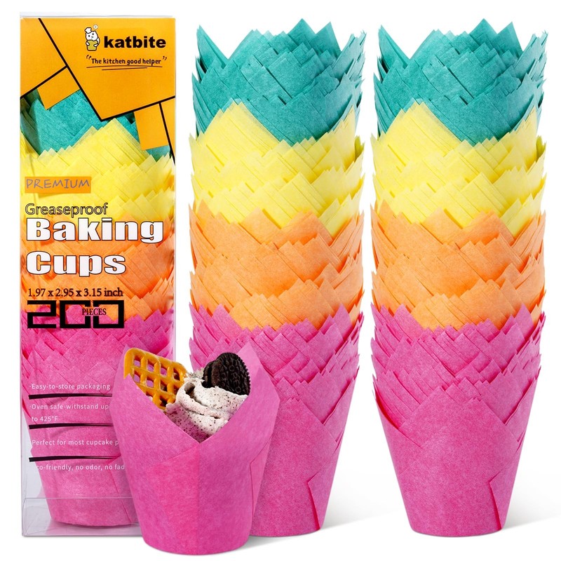 Tulip Cupcake Liners 200pcs Muffin Liners Baking Cups Cupcake Wrapper For Party