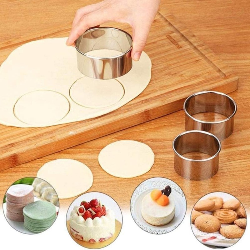Biscuit Cutters Set, Round Cookie Cutters, Stainless Steel Dumpling Cutters,C... gallery
