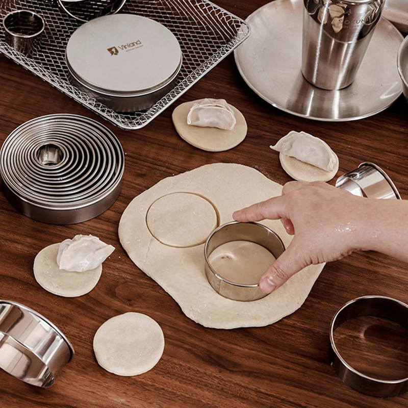 12 Pcs 304 Stainless Steel Biscuit Cutter Set - round Cookie Cutters for Baking gallery