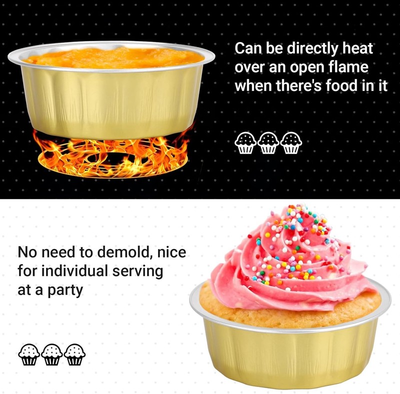 8 oz 100 Pack Aluminum Ramekins Disposable Ramekins Foil Cups Baking gallery