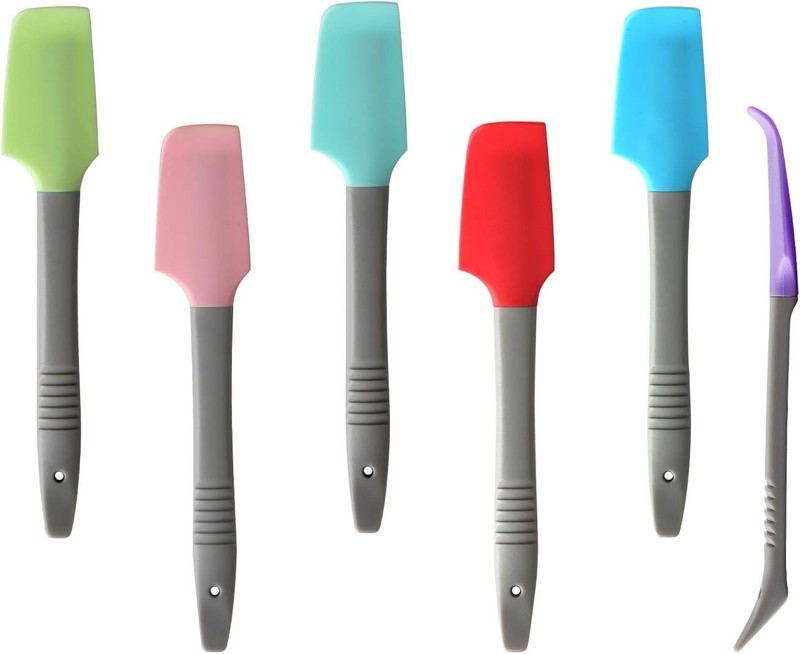 Silicone Mini Spatula, Curved Small Spatula, Kitchen Jar Spatula, Wet Pet
