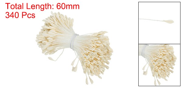 340Pcs 2.5mm Double Heads Flower Stamen Artificial Flower Pistil Cream White gallery