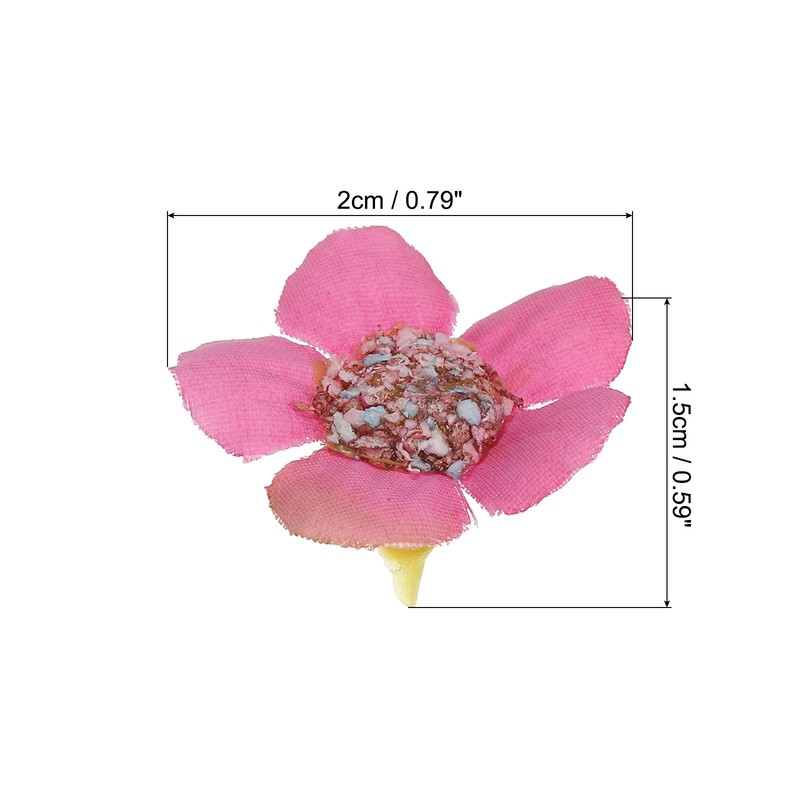 50Pcs 0.79" Artificial Silk Daisy Flower Heads Fake Flowers for DIY, Dark Pink gallery