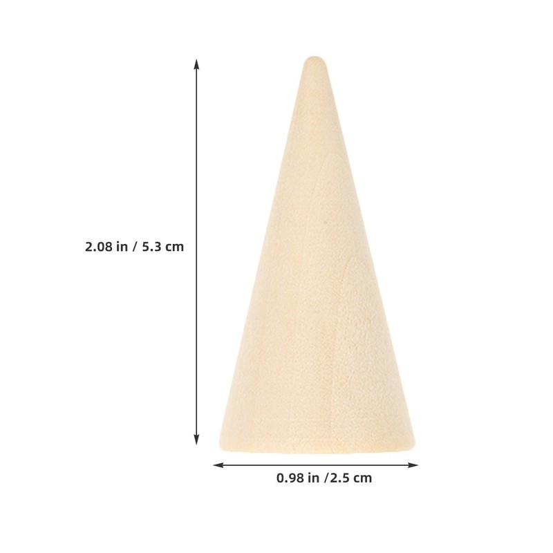 12 Pcs Cone Shaped Wood Craft Wooden for Painting Desk Decoration gallery