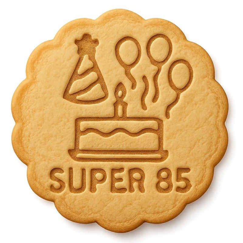 Heroic Super 85 Cookie Cutter & Stamp, Fondant & Clay – 4×4″