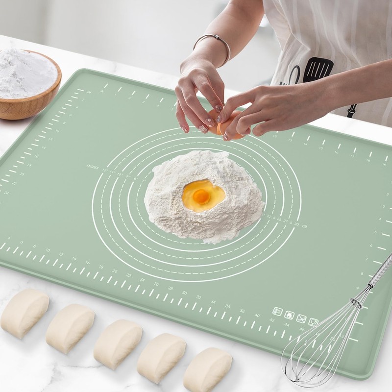 Silicone Baking Mat 24″ x 16″, Extra Thick Dough 24"L x 16"W, Green