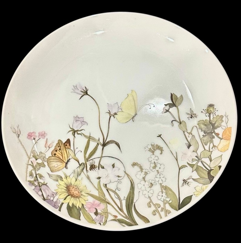 Vintage 1975 Garden Society Fine China Plate Enesco Butterfly Wildflower 8”