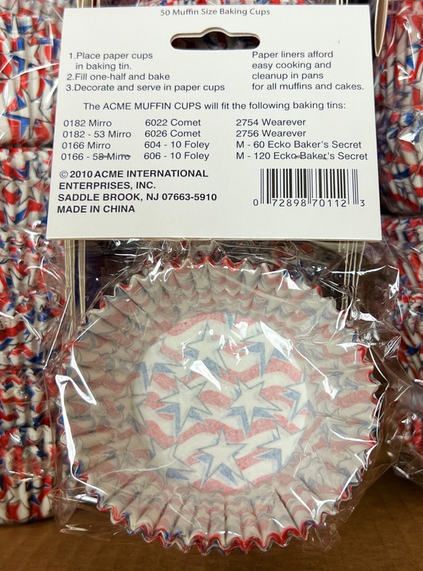 1500 USA Stars Muffin Cupcake Liners Paper Baking Cups 1500 Regular Size NEW gallery