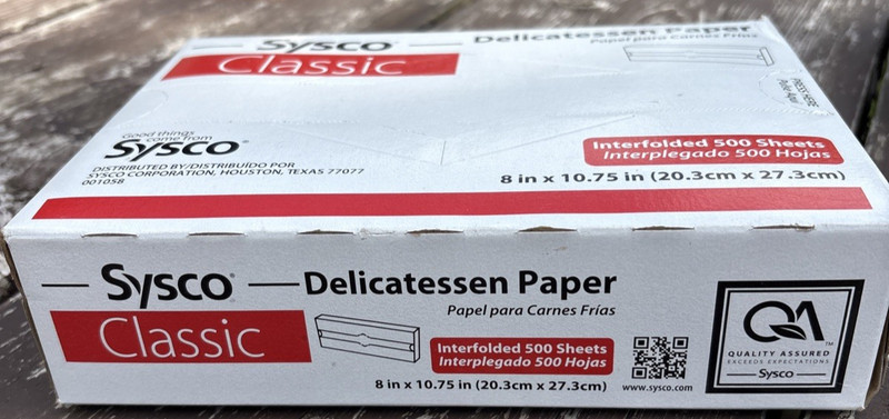 Sysco Classic Delicatessen Paper- Regular 8in x 10.75in 1 Pack of 500 NIB gallery