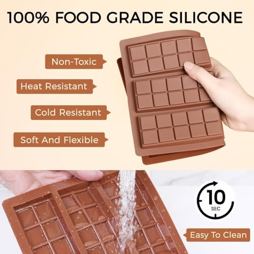 Chocolate Bar Mold - Non-Stick Chocolate Molds, Food Grade Square Choco: 1 PC gallery