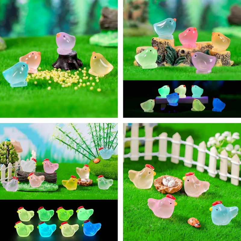 120 Pack Mini Resin Chicken, Cute Animals Miniature Figures, Colorful Tiny Ch... gallery