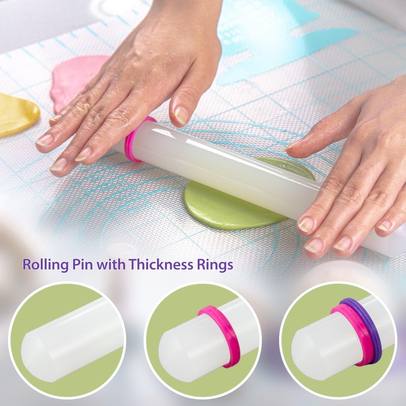 Fondant Roller 3 Size Set for Rolling Fondant Gum Paste Dough Large Medium an... gallery
