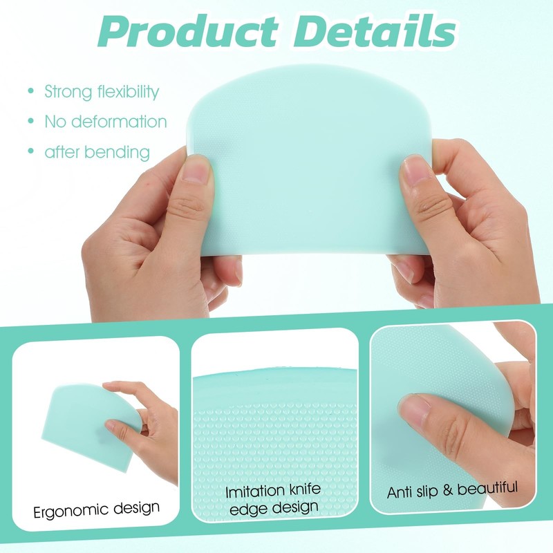 24 Pcs Bench Scraper Dough Scraper for Baking, BPA PE Flexible Bowl Scrapers,... gallery