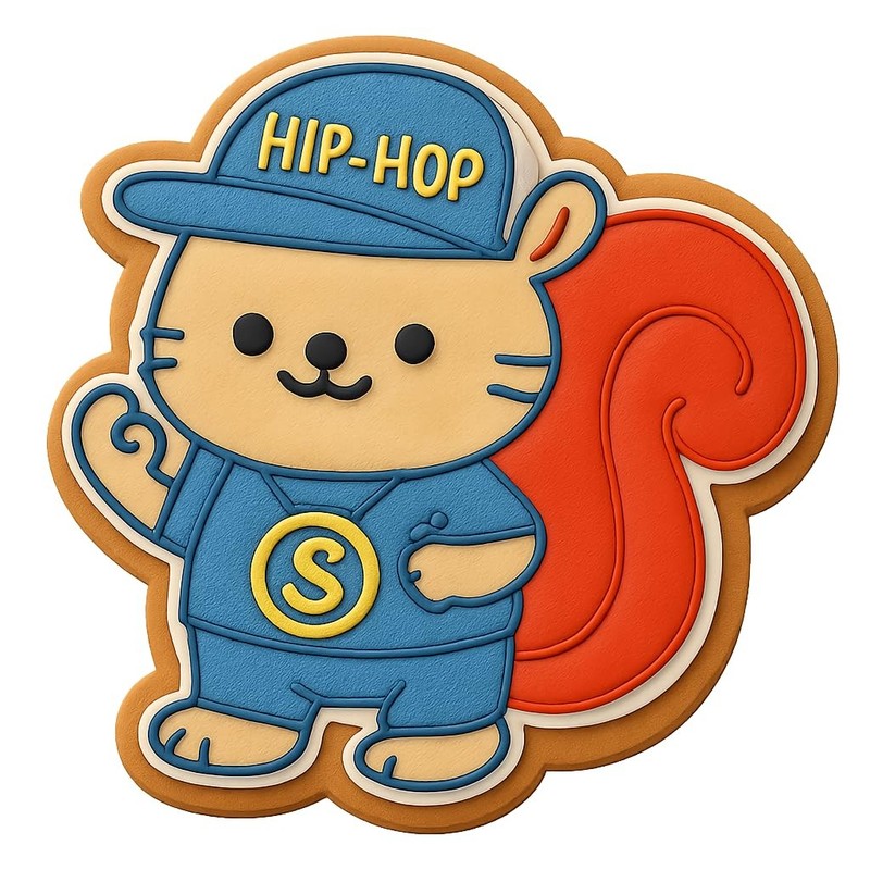 Hip-Hop Kawaii Squirrel Cookie Cutter – 4×3.8″ Fun Baking Tool