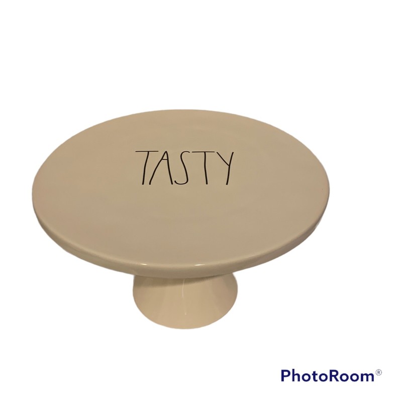 Rae Dunn TASTY Cake Stand 7” High 12” Round gallery