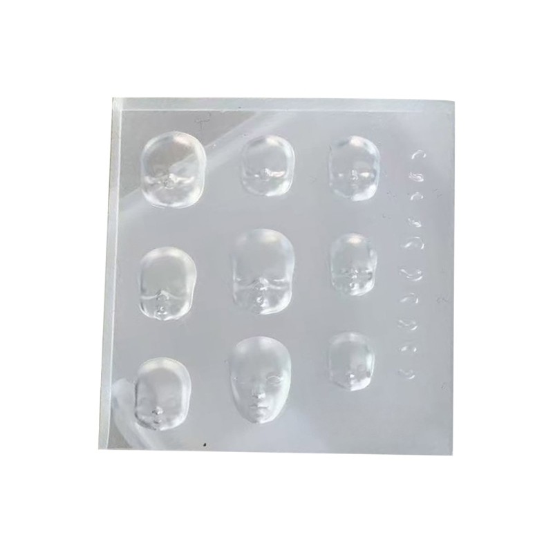 Doll Head Nail Art Mold Silicone Stamping Kit Embossing Nail Accessories Mould