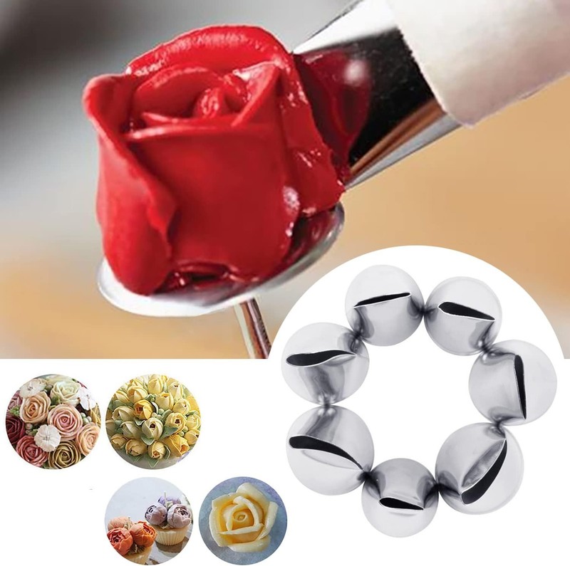 7Pieces/Set Cake Decorating Tips Set Cream Icing Piping Fondant Rose Nozzle Past gallery
