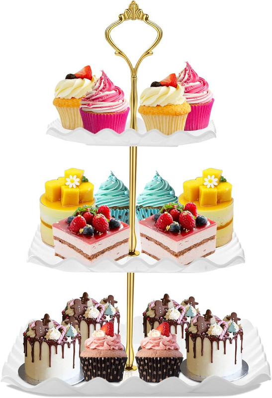 Dessert Cupcake Stand, 3 Tier Cup Cake Holder Tower for Tea Party/Birthday/Weddi